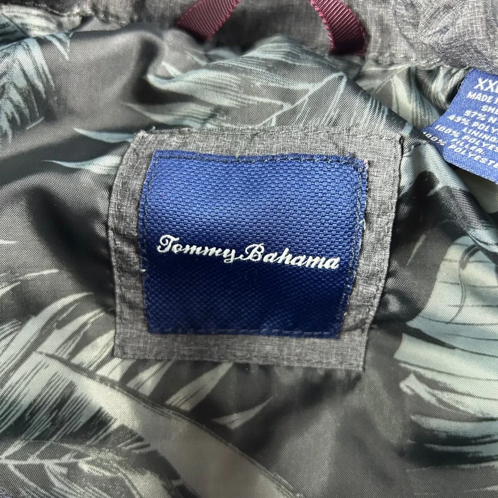 Tommy Bahama Vest‎ Mens XXL Gray Quilted Full Zip Puffer Sleeveless Jacket